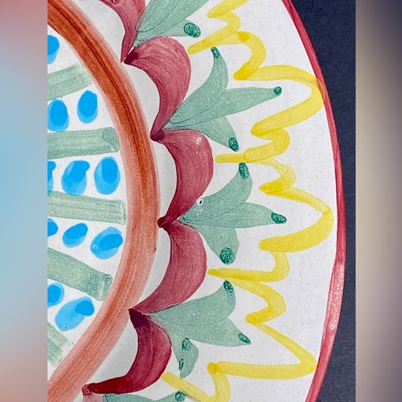 Vintage MacKenzie-Childs Madison Dinner Plate 11 5/8” Hand Painted Pastels 1983 - Picture 7 of 10